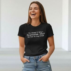 🧨FLASH SALE🧨"Adulting" Short Sleeve Crewneck Graphic Tee Shirt